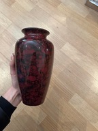 Wazon amfora ceramiczny burgundowy 22cm | vintage