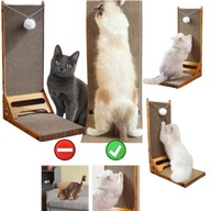 DRAPAK NAROŻNY DLA KOTA Z KOCIMIĘTKĄ I PIŁECZKĄ KARTONOWY BRĄZ LEGOWISKO