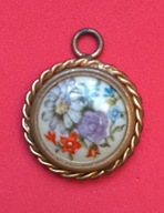 Zawieszka Broszka brosza Francja oryginał porcelana Limoges kwiaty hit 6