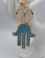 Błyszczący brelok ręka Fatimy –kryształki zawieszka do kluczy torebki