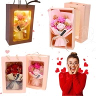 FLOWERBOX KWIATY MYDLANE BUKIET FLOWER BOX PREZENT NA WALENTYNKI DLA NIEJ