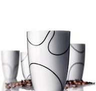 MENU TERMO KUBKI TERMICZNE BLACK CONTOUR PORCELANA 4szt. danish design