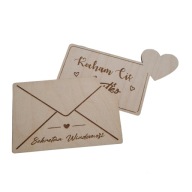 MASZ WIADOMOŚĆ Drewniana Koperta Kartka WYZNANIE OŚWIADCZYNY Twój napis !