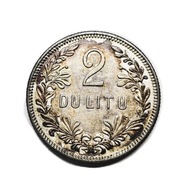 Litewska moneta o nominale 2 DU LITU z 1925 roku.