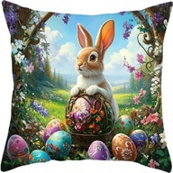 Ozdobna poszewka, jasiek na poduszki - Zając - 45x45 cm