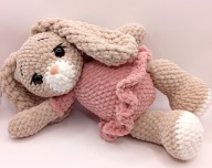 Królik w sukience 30 cm szydełko GOTOWY DO WYSYŁKI CE, zajączek