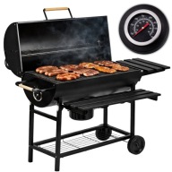 Grill Węglowy z Pokrywą Ogrodowy Duży z Półkami Popielnik Ruszt Przenośny!