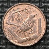 KAJMANY CAYMAN ISLANDS [1717]*1 cent 1972 Elżbieta II Korona, Ptak Drozd