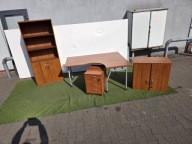 Szafa , biurko narożne120 x 160 , + kontenerek + szafka kolor orzech