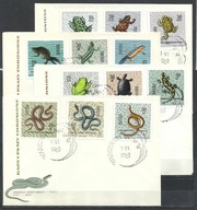 *FDC ROCZNIK 1963 Fi 1245-56 kas. 4 szt. GADY I PŁAZY / komplet