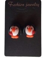 KOLCZYKI Z MODELINY SZTYFTY PINGWIN PINGWINKI ZOO