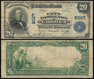 BNA - USA 20 Dollars 1902 # INDIANA - GOSHEN 2067 # Napier, McClung # F/VF