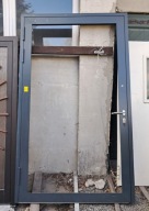 NOWE DRZWI Zewnętrzne Aluminiowe Wejściowe Przeszklone 142x238cm Antracyt