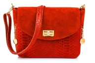 Vera Pelle torebka listonoszka skóra naturalna czerwony