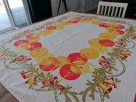 LNIANY ŚWIĄTECZNY OBRUS ŚWIECE 128 x 154 NR.2