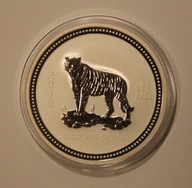 ROK TYGRYSA - 2 $ DOLARY 2007 AUSTRALIA, 2 OZ 999, LUNAR I 1 2 UNCJE PIĘKNA