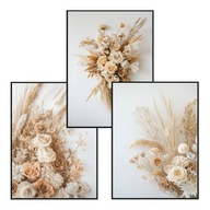 Plakat Zestaw 50x70 3szt. plakaty, postery,BOHO, MINIMALIZM, KWIATY