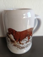 CERAMICZNY KUFEL DO PIWA Z MOTYWEM MYŚLIWSKIM