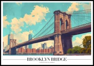 A2 PLAKAT MOST BROOKLIŃSKI STANY ZJEDNOCZONE USA BROOKLYN BRIDGE NOWY JORK