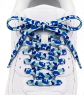 Modne Sznurówki BLUE Green ABC CAMO | Styl Streetwear Custom Kamuflaż