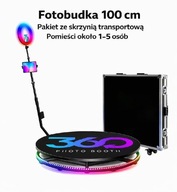 Fotobudka LED 100cm 360° mobilna + Akcesoria! Hit imprez