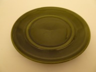 Tułowice, talerz deserowy, oliwkowy talerz, ceramika Prl, vintage
