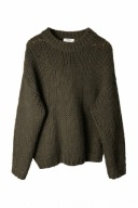 MSCH Copenhagen sweter wełna alpaka chunky knit oversize oliwkowy khaki S/M