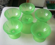 Pucharki szklane na lody zielone 5 szt