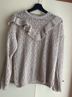 36 S 38 M 40 L oversize beżowy ażurowy sweter