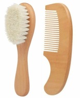 Szczotka do włosów+grzebień dla niemowląt| drewno bukowe+miękkie włosie| AS
