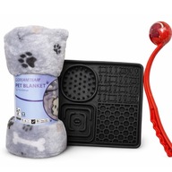 ZESTAW Dla PSA: MATA Do LIZANIA +KOC 70×100+WYRZUTNIA PIŁEK,relaks i zabawa