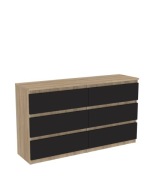 Komoda Dąb Sonoma 139cm 6 szuflad Nowoczesna Pojemna Szafka Salon Sypialnia