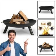 PALENISKO OGRODOWE 80CM DUŻE MOCNE STABILNE OGNISKO GRILL NOWE