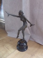 Figurka z brązu syg.LN PARIS JL Kobieta Gladiator Art Deco POLECAM