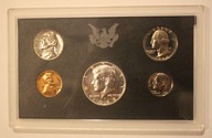 USA 1968 PROOF SET 1,2,10,25 CENT i HALF DOLAR 50 CENT SREBRO S - RARYTAS