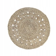 Okrągła mata z trawy morskiej 90 cm róża