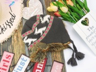 Girls norweska czapeczka papacha , futerko 122/140