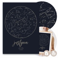 PLAKAT PERSONALIZOWANA MAPA GWIAZD NIEBA PREZENT NA URODZINY ŚWIĘTA - PDF
