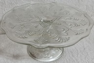 SZKLANA TORTOWNICA PATERA NA CIASTO PRL