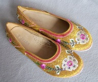 BUTY BALERINY DZIEWCZĘCE SATYNOWE HAFT 32 GOODIN