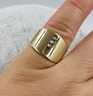 71576 Pierścionek złota stal chirurgiczna średnica 19 mm szeroki