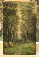 XIX wieczny obraz olejny na desce, stan obrazu do renowacji