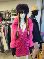 Mini sukienka różowa cekiny r. M/L Italy !!!