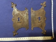 komplet starych szyldów do zamka drzwi mebli skrzyni lub innych około XIX w