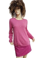 COTSWOLD sweter z wełną kaszmirem perły dżety L-40