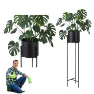 STOJAK NA DONICE KWIETNIK KWIATY METALOWY CZARNY LOFT WOLNOSTOJĄCY 22X90CM