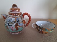 CZAJNICZEK I FILIŻANKA Porcelana sygnowana JAPONIA XIX/XX w. Unikat