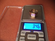 Sygnet unisex złoty, próba 585, waga 3.46 g. rozmiar 24.