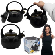 MAŁY CZAJNIK EMALIOWANY NA GAZ NA INDUKCJĘ CZARNY 2,2L TRADYCYJNY