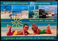 Widokowka Swinoujscie z obiegu ze znaczkiem 1998